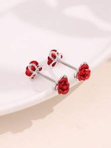 Bộ khuyên xỏ núm vú hình trái tim màu đỏ phong cách Gothic - Thiết kế hình quả anh đào và quỷ dữ - vòng núm vú - Xem 11