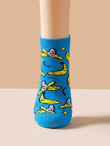 1/2/3/5/10/15/20 Pairs Heated Rivalry Hollanov Collection Blue Banana Hockey Socks – Short Style, Lightweight, Spring & Summer Fashion - Blue - View 9