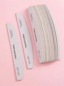 Bộ 100/50/25/10/1 cái dũa móng tay bằng gỗ mỏng màu xám - Độ nhám 100/180, bộ chăm sóc và làm móng, dũa móng hai mặt, dũa móng có thể rửa sạch, khối mài móng tái sử dụng, phù hợp cho móng tự nhiên và móng acrylic, sử dụng tại nhà và salon. - Màu Xám nhạt - Xem 3