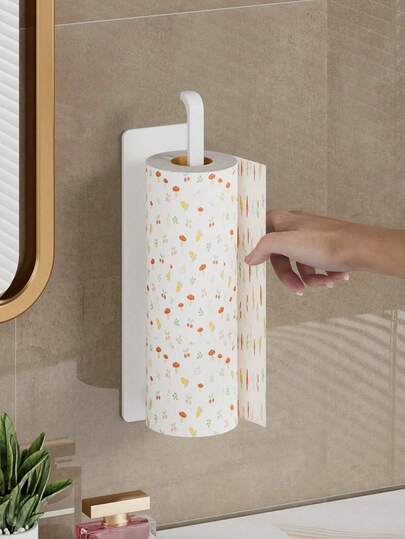 1 pieza Soporte de Papel Higiénico de Pared: Diseñado para almacenar rollos de papel de cocina, film transparente, toallas de mano y talla grande, adecuado para la cocina y el baño, un accesorio de baño y decoración del hogar ideal, estante de almacenamiento práctico