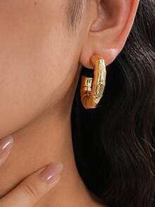 Bộ 6 khuyên tai dáng chữ C kiểu cổ điển. Đơn giản và đa năng. Cao cấp và thời trang. Bộ trang sức tai mang phong cách thanh lịch. - Vàng - Xem 4