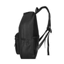 Minimalist Korean Style Black Backpack, School/Business Casual Outdoor Bag - Black - View 8