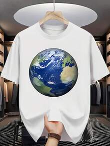 Summer Men'S Fashion Pattern Short-Sleeved T-Shirt Letter Pattern Printing - White - View 1