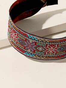 1条波西米亚复古刺绣宽发带，适合日常佩戴，可作发箍、发带、发圈，也适合夏季、假日和旅行。 - 彩色 - 查看 6