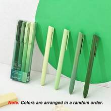 4pcs Gradient Morandi Color Neutral Pens Set, Purple/Red/Blue/Green, 0.5mm Smooth Writing Ballpoint Pens With Transparent Vertical Box Packaging, Refreshing And Soft, Suitable For Study, Office And Other Scenarios, Practical And Stylish. - Gel Pen - View 9