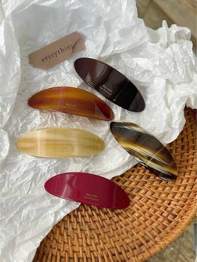 Kẹp tóc lò xo bằng axetat hình bầu dục, kẹp tóc mái, kẹp tóc đuôi ngựa, kẹp tóc nửa đầu, kẹp tóc thanh lịch.