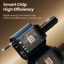 Fast Charging Mobile Phone Car Charger 120W 5-In-1 With Window Breaker Built-In Dual Retractable Extension Cords USB-C And USB Ports Suitable For Daily Commute Long-Distance Driving And Charging On The Go Spring Anniversary Gift - C2 Without Starlight - View 5