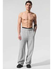 Alo Yoga Accolade Straight Leg Sweatpant (Unisex) - Light Grey - View 8