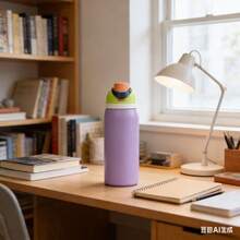 Botella de agua de acero inoxidable 800ml con pajita, de gran capacidad, adecuada para deportes al aire libre, portátil, con aislamiento al vacío, material de acero inoxidable, ideal para viajes, gran capacidad, adecuada para usar en restaurantes deportivos. - Morado - Ver 4