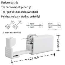 Ear Piercing Gun, Disposable Ear Piercing Kit With CZ Earring Stud, No Pain Easy Use At Home (5mm) - ColorC - View 2