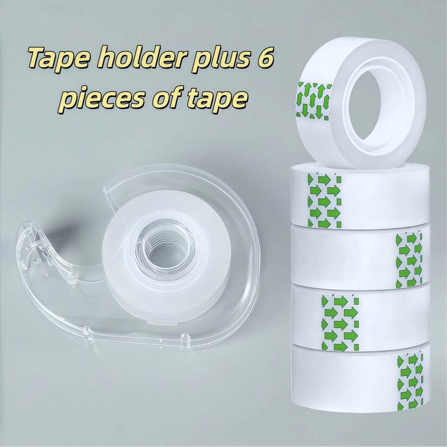 可爱蜗牛造型胶带座 + 1 卷透明胶带套装 - 高级透明办公用品 | 适用于办公室、工艺品、艺术家、家庭剪贴簿、学校、礼品包装和运输包装，胶带、透明胶带、包装胶带、胶带、包裹包装、包装 - 透明 - 查看 1