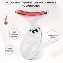 Face Neck Massager, 3-Color LED Eectric Facial Sculpting Tool , Red Light Therapy Wand, Vibration Massager For Skin Care, Reduce Wrinkles & Double Chin, Gifts For Her - 查看 3