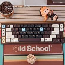 Cute Brown Sugar Bubble Keycaps, 5-Sided Sublimation, Suitable For Mechanical Keyboards - View 1