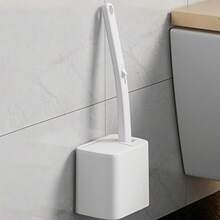 One Click Release Disposable Toilet Bowl Brush Set Hygienic Fast Replace Bathroom Cleaning Kit - trắng - Xem 6
