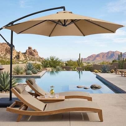 Ersatzbezug Sonnenschirm,3m 8 Streben,Generisch Ersatz-Oberstoff for Terrassenschirm, UV-Schutz, Sonnenschirmabdeckung für den Außenbereich,