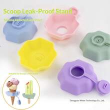 硅胶冰淇淋托架 | 防漏冰棒模具辅助工具（儿童适用） | 多功能冰棒托盘 - 彩色 - 查看 11