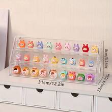1pc Acrylic Display Stand, Suitable For Miniature Figurine Collection Display - Transparent Desktop Organizer For Anime Figures, Trading Cards, Badges, Pins, Collectibles - Large Capacity Storage Rack - Sturdy Design For Desktop Or Exhibition Use - Ideal Choice For Collectors And Retailers, Transparent Acrylic Material - Retail Display Shelf - Transparent - View 6