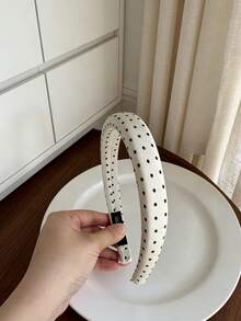 2pcs Polka Dot Black & White Fabric Headbands, Flattering Hairband For Girls - Multicolor - View 5