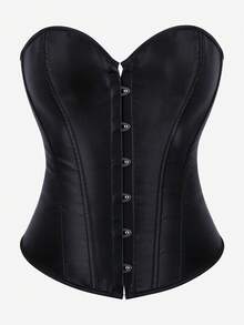 Áo corset không dây bằng satin, kiểu dáng thanh lịch cổ điển giúp định hình vòng eo, phù hợp cho các sự kiện trang trọng, tiệc tùng và những dịp đặc biệt. - màu đen - Xem 1