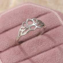 Vintage Lotus-förmiger Zehenring, verstellbares Design, minimalistisch und elegant, geeignet für Sommerurlaub und täglichen Gebrauch, ideales Modeaccessoire - Silber - Übersicht 4