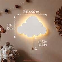 1pc Wall Lamp, Cloud Butterfly Star Lamp, Suitable For Bedroom Wall Cute Butterfly Decoration Wall Lamp With Zipper Warm White LED Wall Mounted Lamp, Suitable For Bedroom Headboard Porch(3*AAA Batteries Not Included) - White - View 16