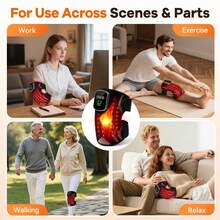 1/2Pcs Heated Knee Massager, Heated Foot Massager, Heated Shoulder Massager, Knee Pads, 3-In-1 Vibrating Heating Pad, Knee Pads, Shoulder Pads, Elbow Pads, Adjustable Size, Perfect For Halloween, Christmas, Birthday Gifts, And The Best Gift For Parents. - Grey - View 8