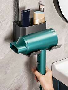 浴室壁挂式吹风机架，无需钻孔，家用浴室收纳架 - 彩色 - 查看 8