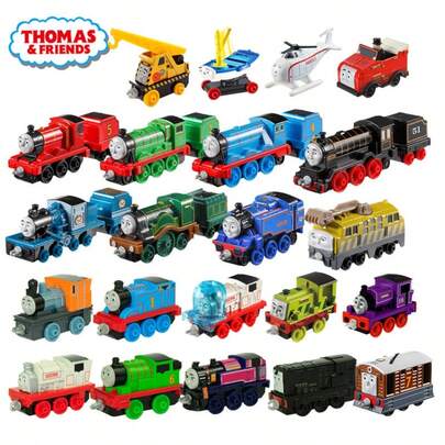 Mattel 1 pieza Juego de tren de metal de aleación Thomas & Friends - Locomotora de empuje Gordon, Edward, Emily con vagones, Percy, Toby, Harold Serie de metal de tren de juguete de empuje, adecuado para niños de 3+ años, Animación de la serie infantil Thomas the Tank Engine, regalo de Navidad