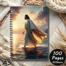 Sổ tay xoắn lò xo A5 có dòng kẻ - Chúa Giê-su làm dịu cơn bão, Giấy chất lượng cao, Sổ nhật ký có dòng kẻ dành cho sinh viên, văn phòng và trường học, Món quà Cơ đốc giáo hoàn hảo cho bạn bè, gia đình, giáo viên và học sinh, Nhật ký tâm linh | Hình ảnh bầu trời ấn tượng | Bìa nghệ thuật - Hoàn hảo cho Lễ Phục Sinh, Ngày của Mẹ, Lễ Tạ Ơn - 11423495874 - Xem 5