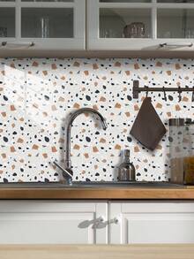OUTANA 10pcs Waterproof PVC Vinyl Bathroom Tile Wallpaper - Self-Adhesive, Washable, Waterproof, Moisture-Proof, Easy To Clean, Removable Home Decor Stickers For Living Room, Bathroom, Kitchen, Bedroom, Office, Furniture, Dorm, Back To School, Halloween Decor - Multiple Styles - View 3