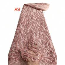 Luxury African Groom Beaded Lace Fabric, 2026 High-Quality Nigerian Sequin Lace Fabric For Sewing Party Dress Materials - A - View 5