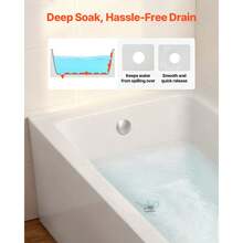 Alcove Bathtub, 60" X 30" Contemporary Alcove Acrylic Bathtub, Soaking Bath Tub With Left Hand Drain And Overflow Hole, Large Rectangular Deep Soak Tub For Bathroom With Integral Flange, White - 60-inch Left Drain - View 6