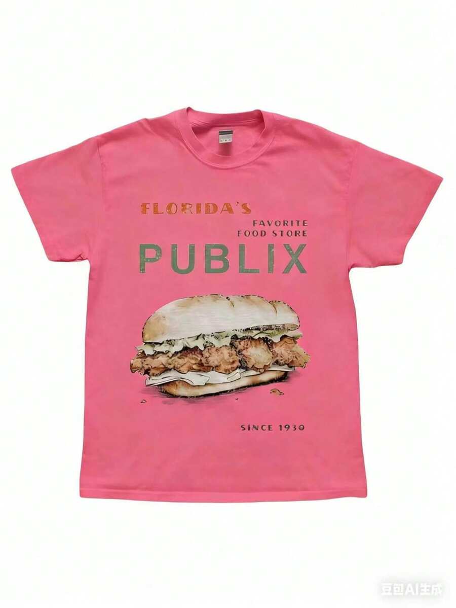 Cozy Publix Shirt, Pub Sub Vintage StyleShirt, Publix Sub Fans, Floridas FavoriteGrocery Store, Florida SupermarketMenswear Top Underwear Tshirt - 粉色 - 查看 1