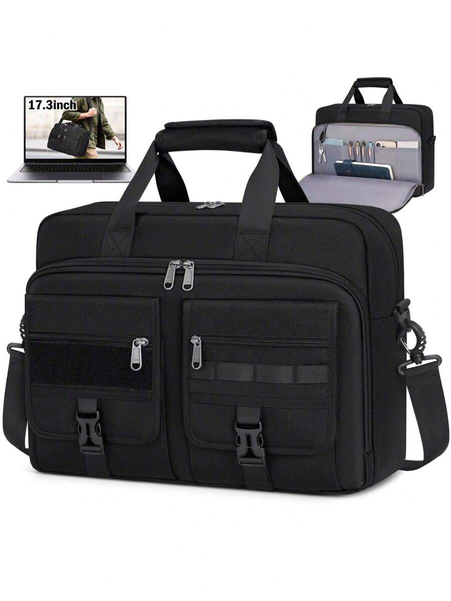 Túi đeo chéo nam, túi đựng laptop 17.3 inch, túi công sở nam, túi đựng laptop dung lượng lớn, túi đeo chéo chống nước kiểu quân đội, túi đi làm, túi du lịch, màu đen. - Nhiều màu - Xem 1