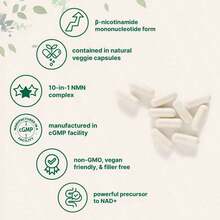 NMN Complex 1,000mg Per Serving, 10-1 Complex, Zero Filler, Pure NMN 500mg With Vitamin C, Resveratrol, CoQ10, TMG, Quercetin, & Glutathione| NAD+ Supplement Precursor - mặc định - Xem 3