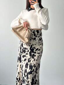 Chân váy ngắn cạp thấp, không co giãn, họa tiết da bò, phù hợp cho mọi mùa, nhẹ và mỏng, thời trang xuân hè dành cho nữ. - Nhiều màu - Xem 2