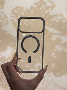 Magnetic Luxury Transparent Acrylic Magnetic Shockproof Phone Case, Minimalist Summer Outdoor Soft TPU Back Cover With Large Holes, Compatible With IPhone 17 Pro Max, 16 Pro Max, 15 Pro Max, 14, 13, 15, 16, 17 And S26 Ultra, S25 Ultra, S24 Ultra, S25 FE, S24 FE, S23 FE, S24, S25, S23, S22 Plus, Supports Wireless Charging - Grey - View 3