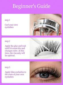 7 Pairs Thick Winged Faux Eyelashes, Curled And Voluminous - View 6