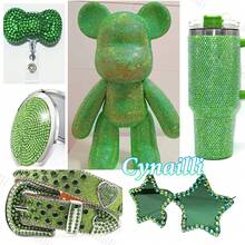 Resin Rhinestone Flatback Crystals, Faux Diamond Water Cup Toy Handmade DIY, Shoe & Boot, Clothing Decoration Material, Cup, Shiny Idol Fan Support Fan Making Material - Light Green - View 3