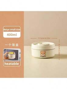 Caja de almuerzo aislada de acero inoxidable con tazón para sopa apto para microondas con diseño de oso lindo - Caja bento portátil de múltiples capas, adecuada para estudiantes y trabajadores de oficina - Multicolor - Ver 9