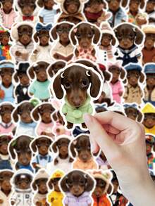 52 Miếng Dán Hình Chó Dachshund Mini – Thiết kế chó dễ thương hình người để hóa trang, Chất liệu PVC chống thấm nước, Dùng cho Kindle, Sổ nhật ký, Sổ tay, Sổ lưu niệm, Phụ kiện bàn làm việc, Trang trí văn phòng, Miếng dán ngộ nghĩnh, Trang trí phòng, Miếng dán dễ thương - Chó Dachshund - Xem 1