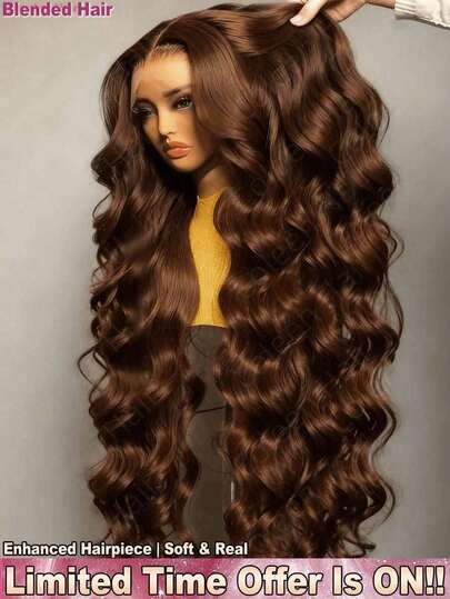 200% Density Brazilian Virgin 5*5 13*4 Body Wave Lace Frontal Wigs Glueless - #4 Chocolate Brown Color - Put On And Go Pre Cutting Pre Pulling Pre Ironing HD Transparent Lace Front Wigs With Invisible Hairline - Body Wave Middle Part Wigs Frontal Glueless - Natural Look For Women - Frontal Human Hair Wigs Glueless Weaves Wigs For Women Daily Use Blended Hair