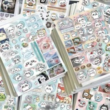 8pcs/Set Peach Blossom Paper Cutting Stickers, Cute Healing Style Packaging Material, Waterproof Stickers, Suitable For New Year, Valentine's Day, Easter Gifts [Random Style] - Multicolor - View 4