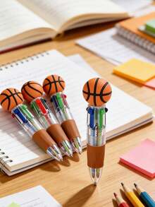 8 pezzi/set Mini penne a a forma di pallone da basket, gadget per feste a tema basket in colori assortiti, penne a grandi e divertenti 4-in-1 ad alta capacità, regali di compleanno, forniture per insegnanti, regali di laurea, bomboniere per matrimoni - Basket - Visualizzare 6