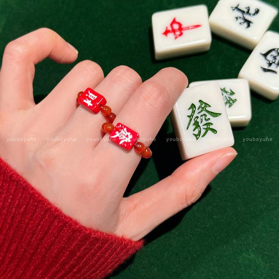 Bridal Fashion Rings - Hair-shaped Beaded Ring - View 1