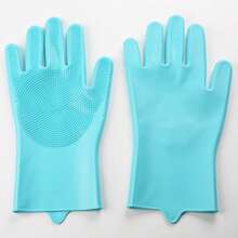 Thick Silicone Multi-Purpose Household Cleaning Gloves / Scratch & Bite Resistant Pet Bathing & Massage SPA Grooming Brush Gloves - Silicone Gloves - View 21