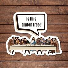 3 Inches, 1/2/5 Pcs | Gluten-Free? | "The Last Supper" Vinyl Sticker | Funny Satirical Paper Cutting Stickers, Suitable For Laptops, Cars And Water Bottles | Emotional Expression And Mental Health Awareness Stickers | Great Gift For Teachers And Book Lovers - A - View 12