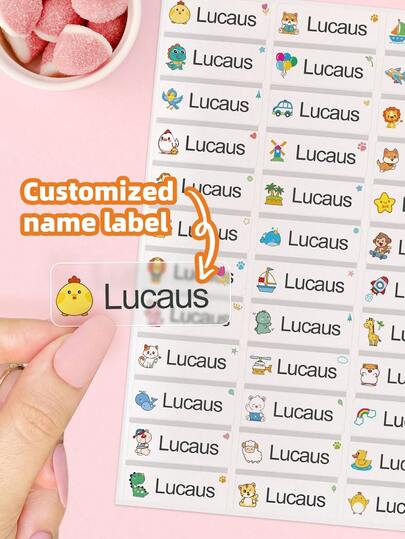 1-360 PCS Custom Personalized Name Labels, Transparent Waterproof Stickers. Designed For Urban Professionals, Fitness Enthusiasts, Travel Lovers & Beauty Fans. Ideal For Marking Cosmetic Cases, Wardrobe Drawers, Sports Bags, Fitness Equipment, Water Bottles And Personal Items, Effectively Preventing Loss And Enhancing Daily Organization Efficiency.