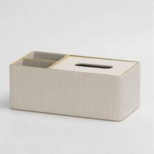 PU Leather Rectangular Tissue Box Cover - Multifunctional Tissue Box Organizer, Can Store Tissues And Remote Controls, Suitable For Bedside Tables And Side Tables - Multicolor - View 5