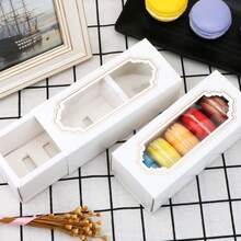 5pcs/10pcs/20pcs Rectangular Window Macaron Boxes, Bread Boxes, Dessert Boxes, Donut Boxes, Chocolate Boxes, Candy Packaging Boxes - Paper - View 9